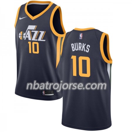 Män Utah Jazz Tröja Alec Burks 10 Nike 2017-18 Navy Swingman